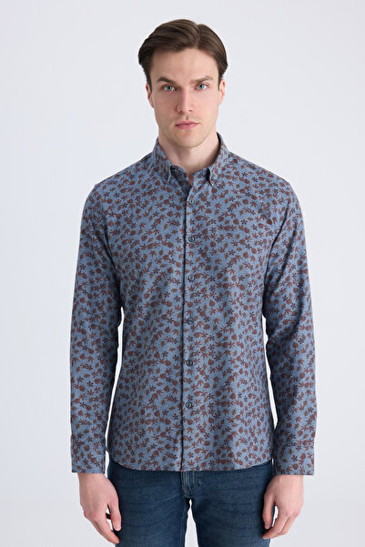 Twn Сlim Fit сорочка з бавовни з принтом індиго