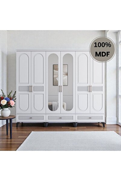 comiet Slope 6 kapaklı MDF ayaklı tasarım country gardırop