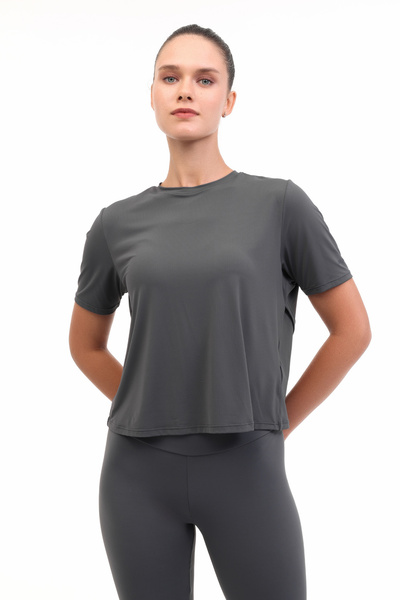 lumberjack WL 11UUR24DP3300 YOG 5PR Gri Kadın Kısa Kol T-Shirt