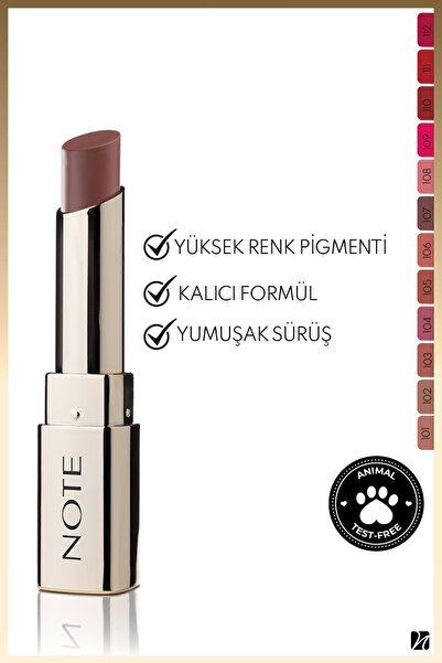 NOTE Iconic Matte Lipstick Kalıcı Mat Ruj 107 Idol - Kahverengi
