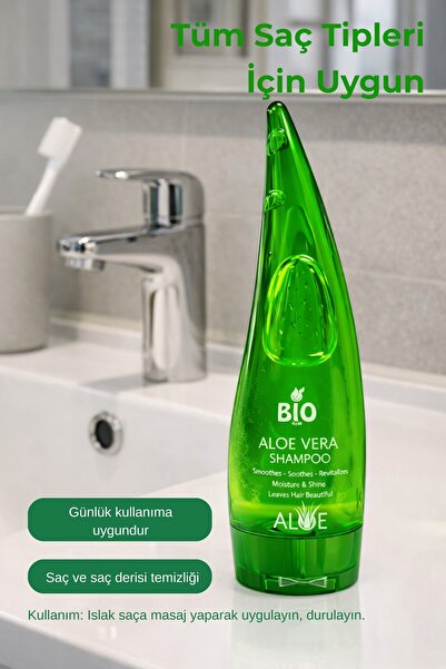 Bio Asia Aloe Vera Şampuan – Nemlendirici & Yumuşatıcı Günlük Saç Bakımı 250 ml