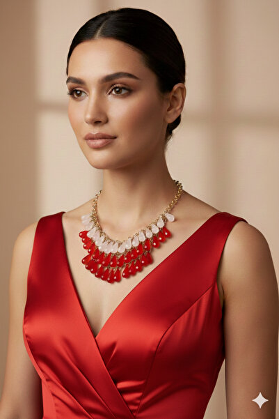 PETEK AKSESUAR Crystal Drop Exaggeration Necklace K