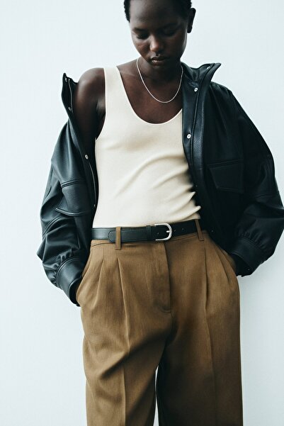 H&M Keten Karışımlı Şık Pantolon