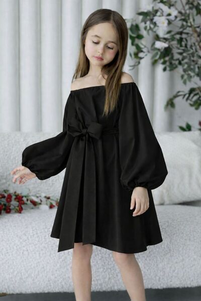 neocotton Дългоръкава памучна поплинена рокля за момичета