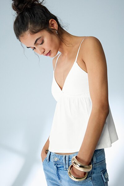 Bershka Fırfırlı askılı top