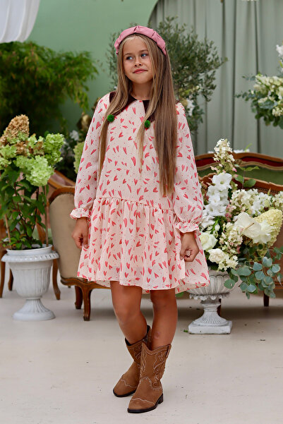 SheShe KALP DESENLİ ELBİSE