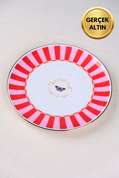 tabakevi Tabak Evi Porcelain Butterfly Collection Gold Gilded Cake Plate Red ...