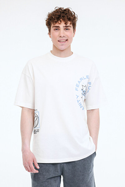 lumberjack Ανδρικό κοντομάνικο μπλουζάκι ML DEXT 11-413401 5FX Ecru