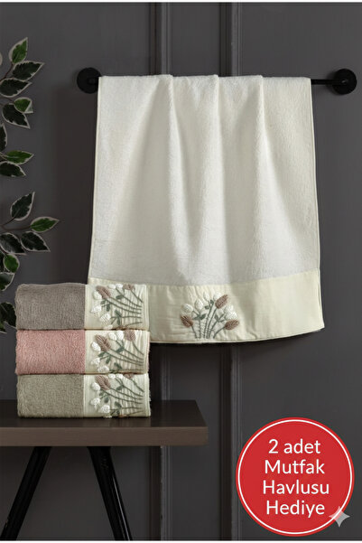 Altınbaşak مجموعة من 4 مناشف مطبخ مع هدية، مناشف يد ووجه فاخرة من الخيزران مط...