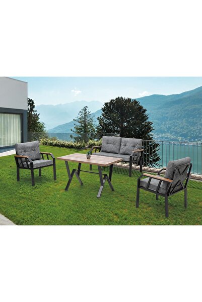 Tu Tienda Nergiz 2 1 1 Masa Bahçe Balkon Mutfak Mobilyası,gri