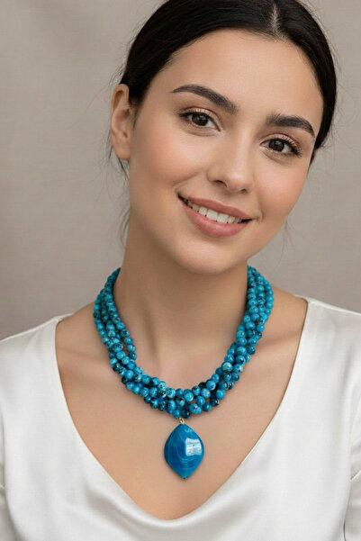 PETEK AKSESUAR Çoklu Alaçatı Boncuk Akrilik Kolye