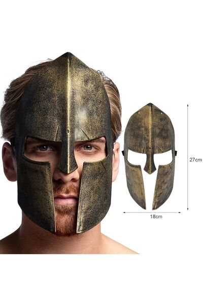 partidolu Halloween Plastik Arkadan Lastikli Ortaçağ Şövalye Gladyatör Maskes...