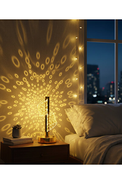 ledison Halka Desenli Dekoratif Led Masa Lambası