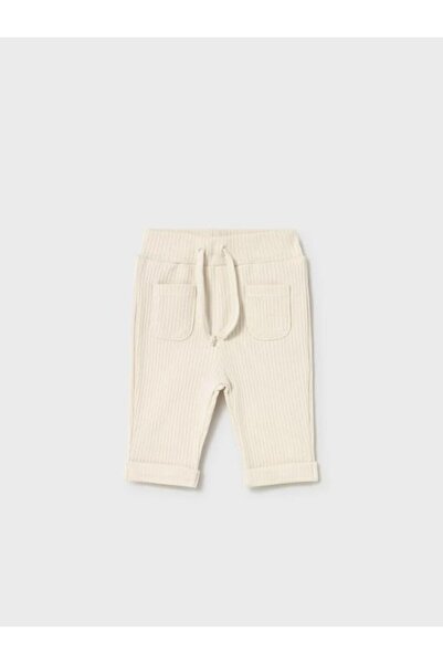 MAYORAL Baby Girl Ribbed Pants Ecru 2578