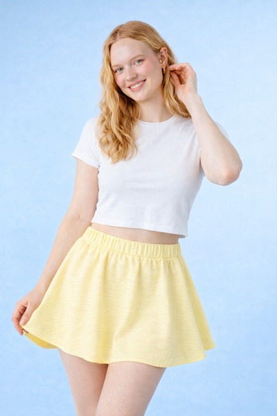 HAKKE Dokuma Müslin % 100 Pamuklu Mini Etek