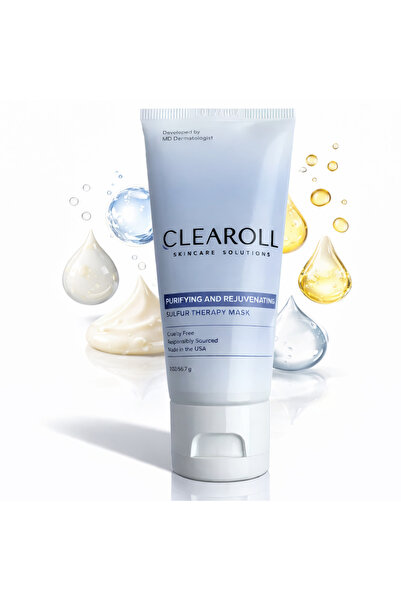 CLEAROLL Mască de față purifiantă cu sulf 8% și argile naturale, ten acneic, ...