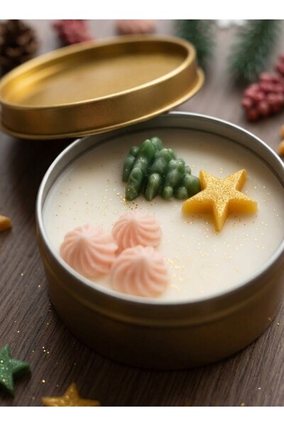 Şile Natural Doğal ve Kokulu Mum El Yapımı Yılbaşı Temalı Dekoratif Mum