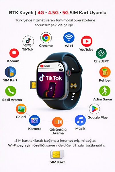 Maybax Haino Teko 5G Destekli Sim Kartlı Kameralı Sesli Görüntülü Arama Andro...