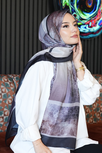 AFVENTE Μαλακό βαμβακερό σάλι με μοτίβο μωσαϊκού Dusty Rose