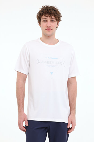 lumberjack ML CRIS 11C-ELG22001 5FX Tricou alb cu mânecă scurtă pentru bărbați