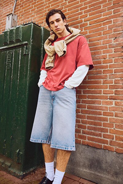 Bershka Baggy fit denim bermuda