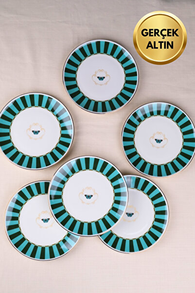 tabakevi Tabak Evi Porselen Butterfly Collection Altın Yaldızlı Pasta Tabağı ...