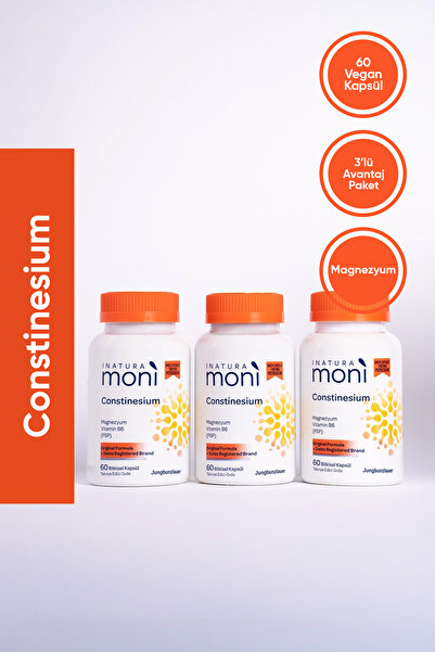 Moni Vitamins 3'lü Moni Constinesium Magnezyum, Potasyum, B6 Vitamini 60 Vega...