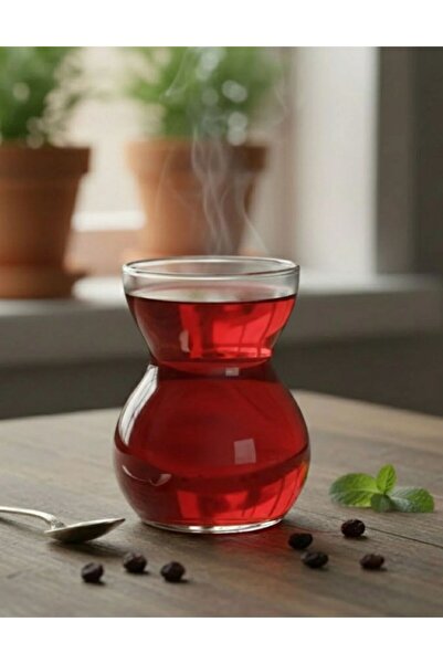 Pikas طقم من 6 أكواب شاي زجاجية من زجاج البوروسيليكات الفاخر