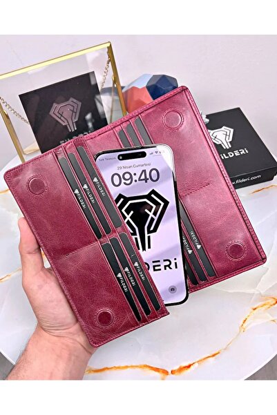 Fil Deri Portofoliu mare 2028 - cu compartiment pentru telefon, portofel magn...