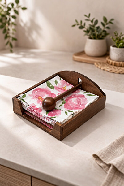 magical dreams حامل مناديل مربعة من الخشب الطبيعي - صندوق مناديل خشبي أنيق لل...