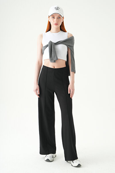 Rays 8303A Front-Waisted High Waist Trousers Black