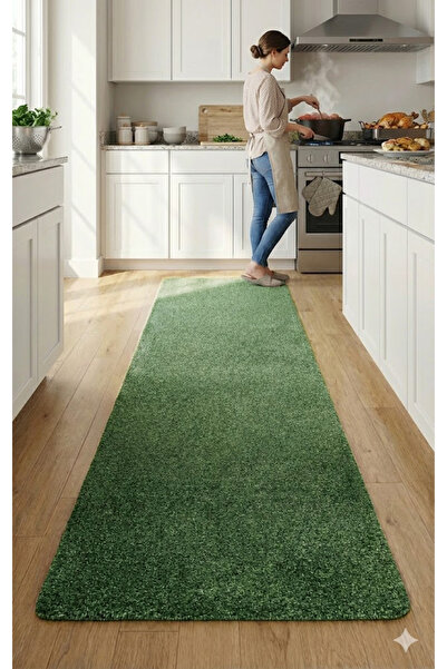 EUROBANO Shaggy Machine Made Washable Non-Slip Sole Runner Rug Living Room Ru...