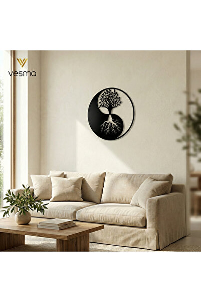 Ying Yang Tree of Life Wooden Painting