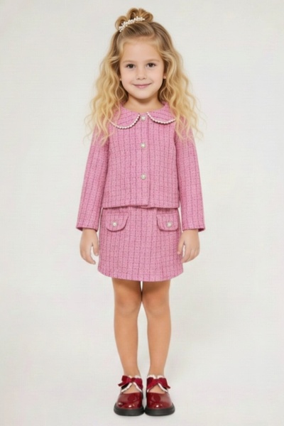 My Kids Wear Κοριτσίστικο Εορταστικό Σετ Τουίντ με Λεπτομέρειες από Πέρλες 12545