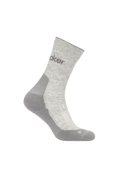 Icebreaker Women's Socks W Mer Hike Light Crew Blizzard Hthr-Alloy