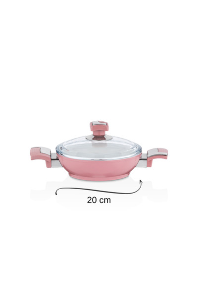 Bonera Set de vase din ceramică cu înveliș ceramic 6 piese (18-20-22 cm) Roz