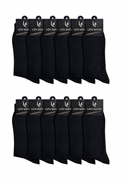 Milano Çorap 12 части Супер икономични черни памучни чорапи - дълги без шарки...