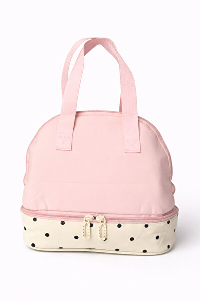 Ecrou Portable Thermal Insulated Polka Dot Lunch Bag Pink