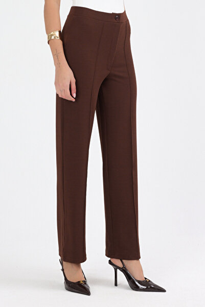 Geco Pantaloni Palazzo maro Premium talie înaltă efect modelator material rei...