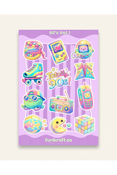 furikraft.co İkili 90'lar Sticker Seti Bullet Journal, Scrapbook, Junk Journa...