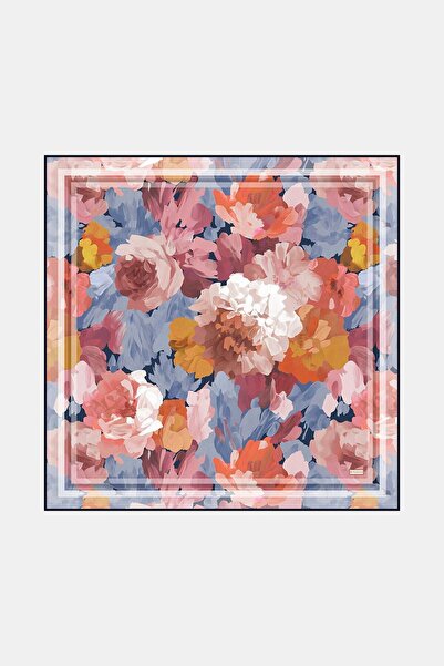 Vakko Twill İpek Eşarp - 40972 - Somon Mavi