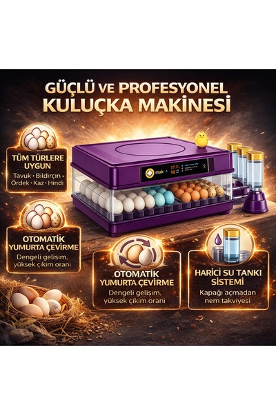 NY TİCARET Mak 130 Yumurtalık Otomatik Kuluçka Makinesi Dijital Isı Kontrol Civciv Bıldırcın Kaz Ördek Tavuk