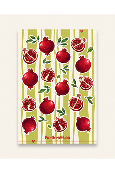 furikraft.co "Nar" Konseptli Sticker Seti Bullet Journal, Scrapbook, Junk Jou...