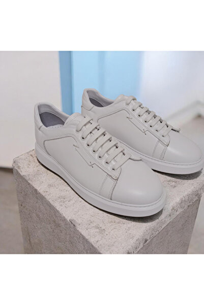 MODA Genuine Leather White Men's Sneakers