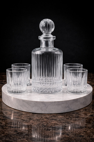Maloria 5 Parça Elysia Karaf & Sürahi Ve Bardak Viski - Meşrubat Ve Su Seti