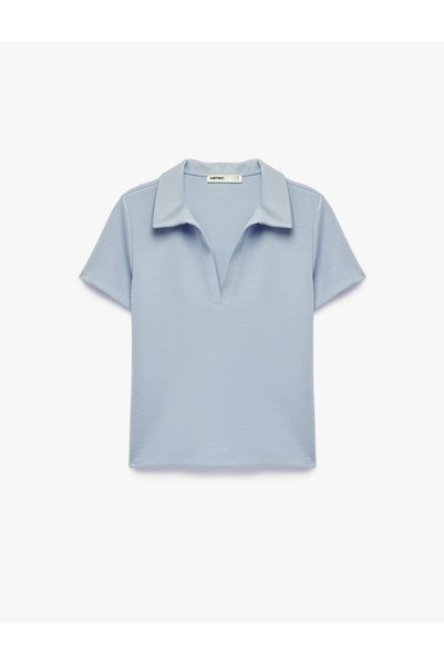 Koton Regular Fit Kısa Kollu Kesik Polo Yaka Tişört