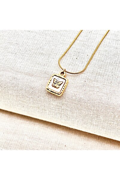 Siya Silver تصميم بسيط - قلادة فراشة من الفولاذ المقاوم للتشويه، منقوشة ولؤلؤية