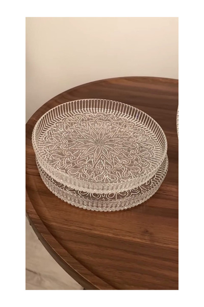 İLİVA طقم كيك زجاجي فاخر 4- طبق حلويات (12 سم)