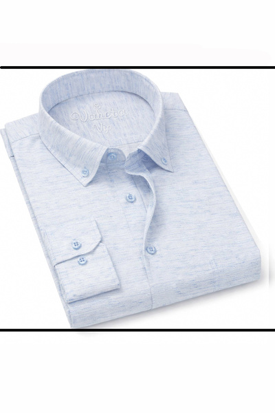 Varetta Ανδρικό μπλε πουκάμισο μελανζέ με μακριά μανίκια Με τσέπες κλασικής ε...