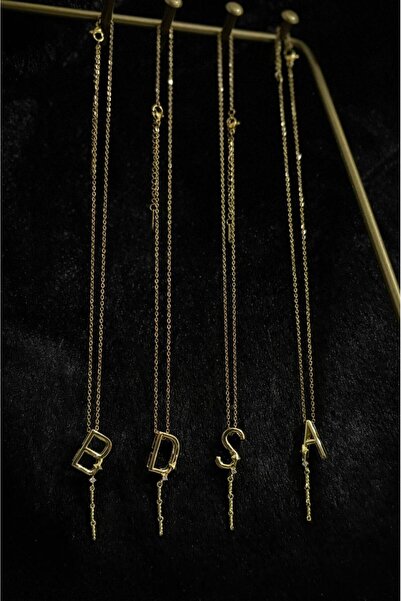 NO BRAND A&S Gold Harfli kolye